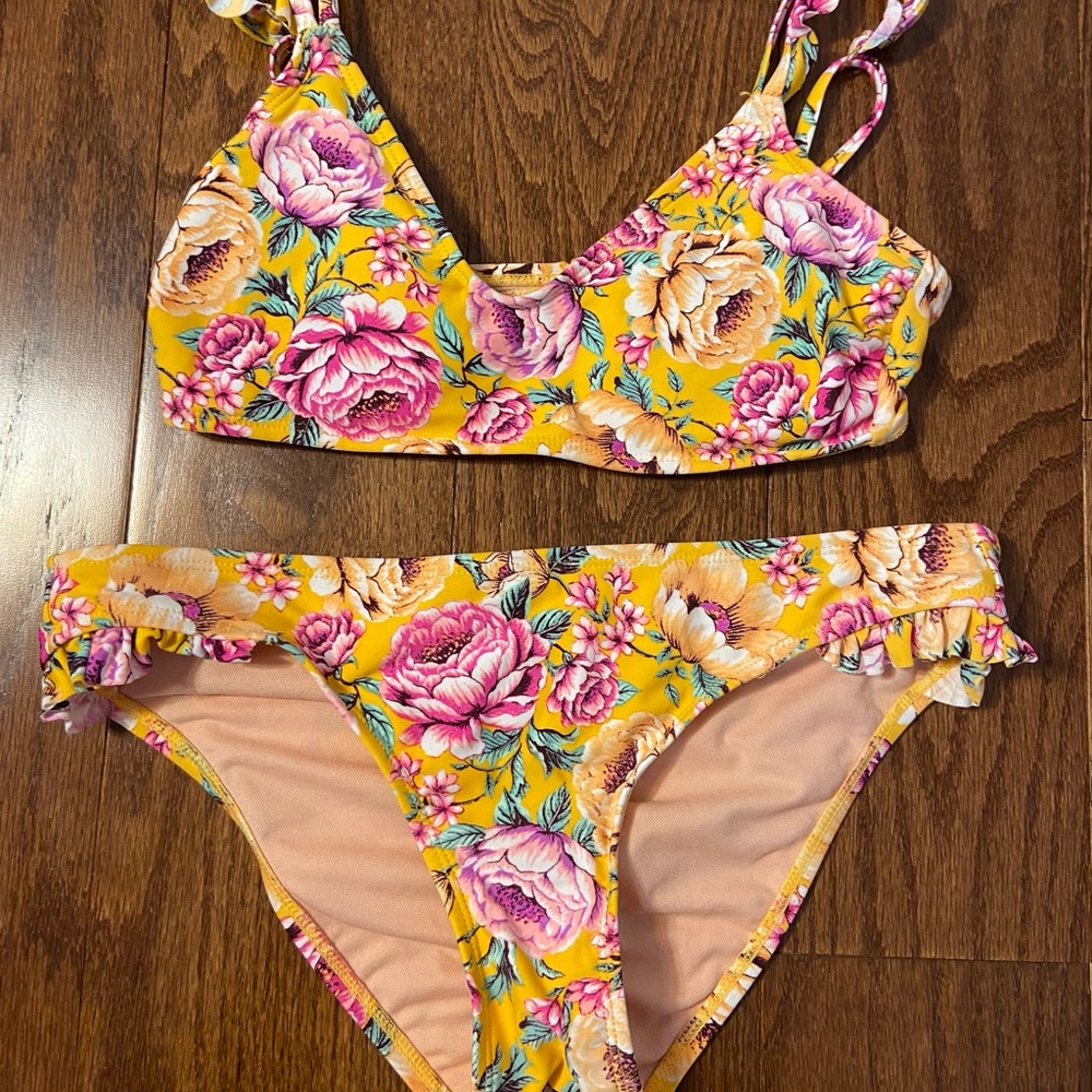Yellow Floral Bikini Set